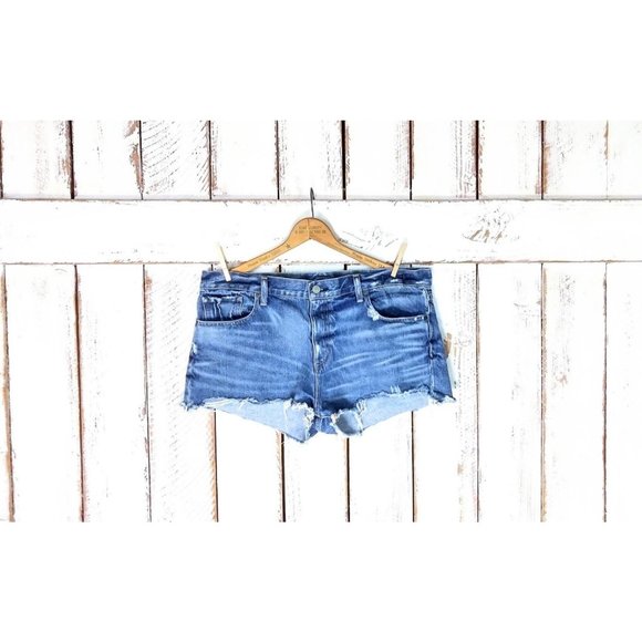 Vintage 90s high waist cut off denim shorts - Picture 1 of 4